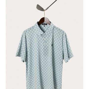 New in bag w/ tags MEDIUM-Quiet Golf Monogram Houndstooth Polo